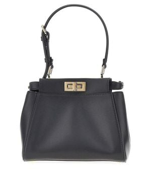 Fendi My Peekaboo Leather Mini Bag - Black