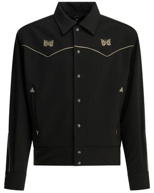 Needles Piping Cowboy Polyester Polyurethane Polyester Overshirt Jacket - Black