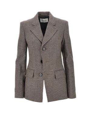 Ami Paris Houndstooth Single-Breasted Jacket - Gray