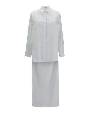 Alaïa Alaïa Asymmetric Cotton Poplin Shirt - Grey