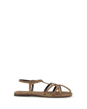 Herbert Levine Leather Cage Sandals - White