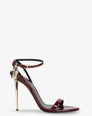 Tom Ford Patent Leather Sandals With Iconic Metal Padlock - Multicolour