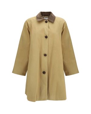 The Row Ina Cotton Gabardine Coat Tobacco - Natural
