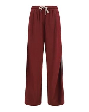 Brunello Cucinelli Track Trousers Cotton-Silk - Red