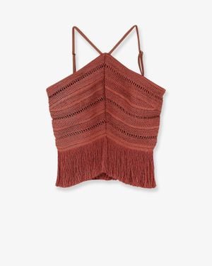 PATBO Asymmetrical Top With Fringes - Red