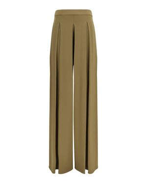 Max Mara Pure Viscose Technical Jersey Trousers Deserto - Green