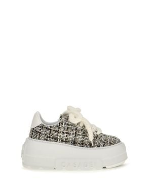 Casadei Nexus Sneakers Bouclé Fabric Panna/Bianco - White