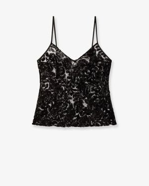 Golden Goose Tulle Top With Sequins Embroidery - Black