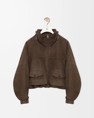 Loewe Suede Leather Jacket Dark - Brown