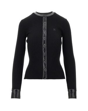 Courreges Viscose Blend Cardigan - Black