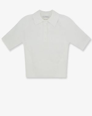 Givenchy Cropped Cotton And Silk Polo Shirt - White