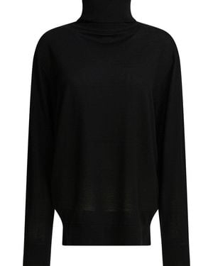 TOTEME Merino Wool Turtleneck Sweater - Black