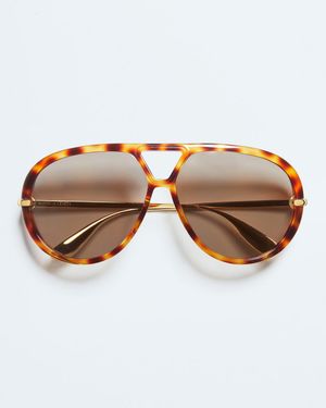 Bottega Veneta "Classic Aviator" Sunglasses - Brown