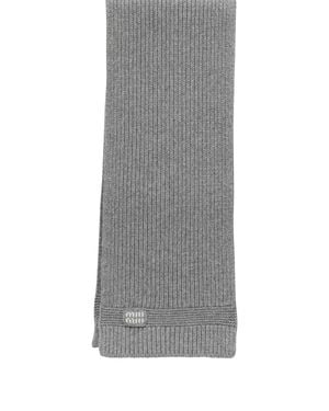 Miu Miu Wool And Cashmere Scarf - Gray