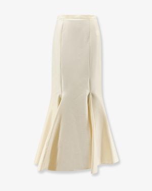 ACTUALEE Shantung Long Skirt - White