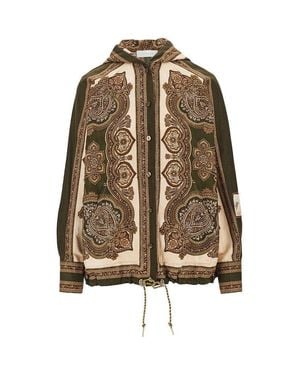 Zimmermann 'Mahon' Hooded Shirt - Brown