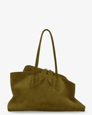 The Attico La Passeggiata Suede Shoulder Bag - Green