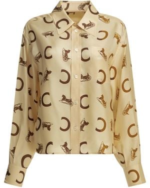 Celine Silk Shirt - Metallic