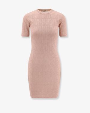 Fendi Ff Cotton And Viscose Dress - Pink