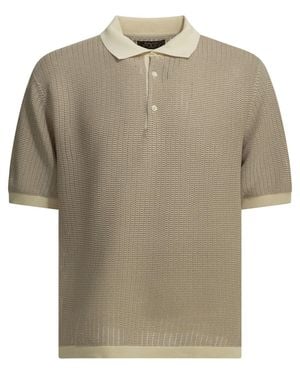 Beams Plus Paper Polyester Nylon Spandex Washi Yarn Polo Shirt - Natural