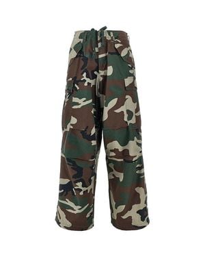 Obey Baggy Fit Camouflage Cotton Cargo Pants - Green