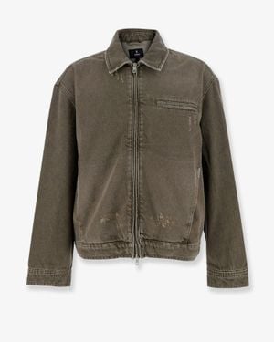 Represent Denim Jacket With Distressed Effect - Green