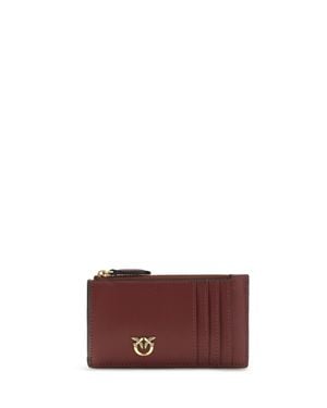 Pinko Airone Leather Cardholder Ribes Intenso - Purple