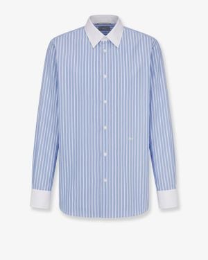 Dior Dior Cotton Shirt With Dior Embroidery - Blue