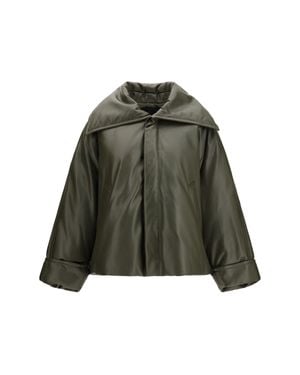 Bottega Veneta Glossy Leather Padded Jacket - Green