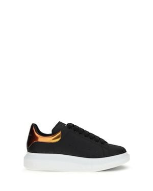 McQueen Leather Trainers - Black