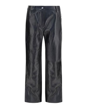 Magda Butrym Straight-Leg Leather Trousers - Grey