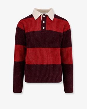 DUNST Chunky Rugby Jumper Wool-Blend - Red