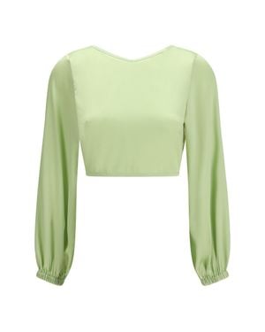 Kristina Ti V-Neck Blouse Apple - Green