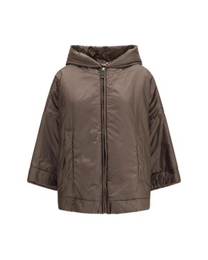 Max Mara Hooded Padded Jacket Water-Repellent Canvas Outer: Polyester - Brown
