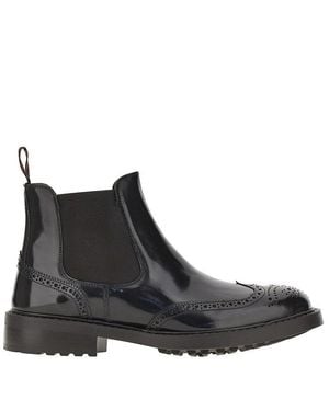 JUAN LACARCEL BY CALCE Spazzolato Leather Chelsea Boots - Black