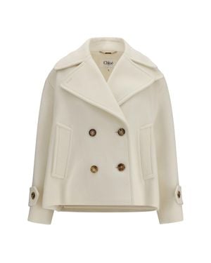 Chloé Chloé Oversize Short Coat - White