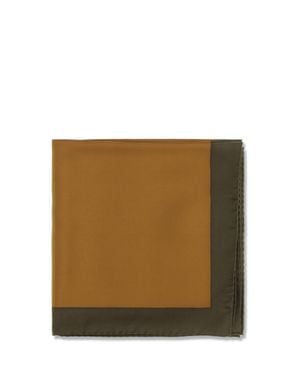 Saint Laurent Cassandre Square Silk Twill Scarf - Natural