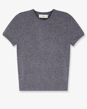 DUNST Half Sleeve Knit Top - Grey