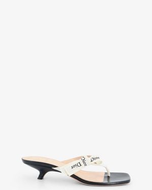 Dior Dior J'Adior Cotton Flip-Flops With Embroidered Logo - White
