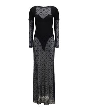 Marine Serre Layered Long Dress - Black