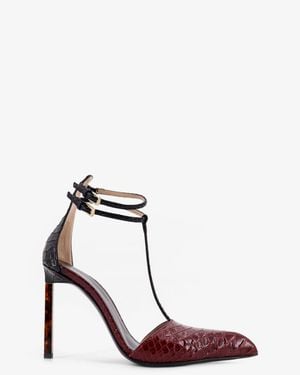 Tom Ford Python-Effect Leather Pumps - White