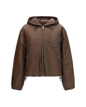Miu Miu Short Ripstop Down Jacket Cacao - Brown