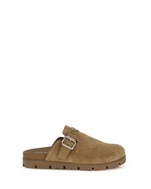 Prada Suede Mules - Brown