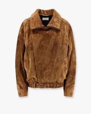 Saint Laurent Oversized Vintage Split-Leather Jacket - Brown