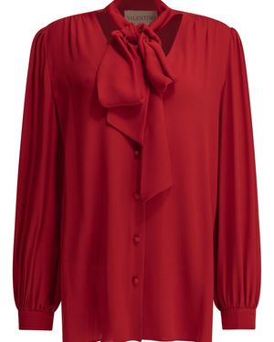 Valentino Silk Georgette Blouse - Red