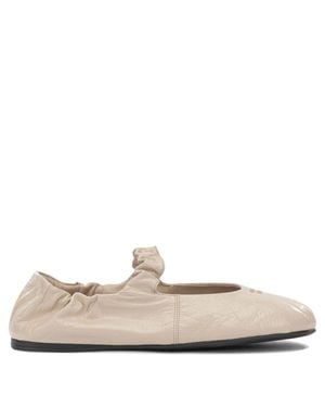 Miu Miu Ruches Classic Ballet Flats - White