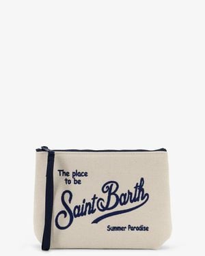 MC2 Saint Barth Aline Canvas Clutch - White