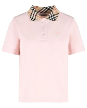 Burberry 'Imogen' Cotton Polo Shirt - Pink