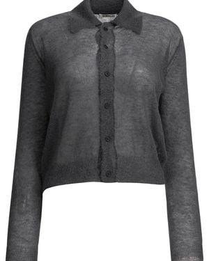 AURALEE Charcoal Mohair Nylon Knitwear - Black