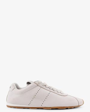 Miu Miu Plume Leather Trainers - White